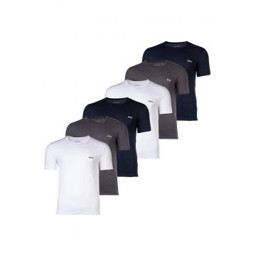 Set de tricouri cu decolteu rotund - 6 piese