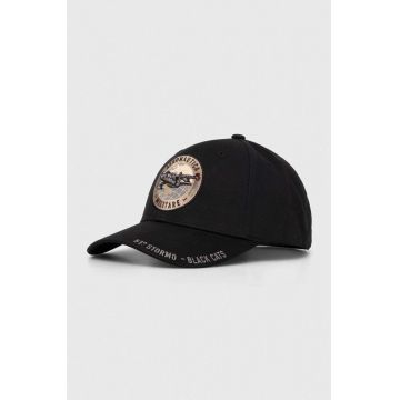 Aeronautica Militare șapcă de baseball din bumbac culoarea negru, cu imprimeu