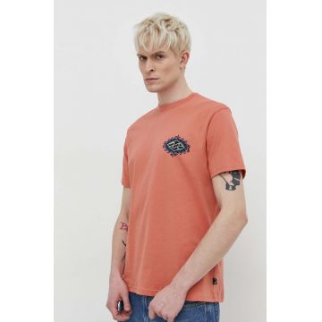 Billabong tricou din bumbac barbati, culoarea portocaliu, cu imprimeu