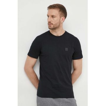 BOSS Orange tricou din bumbac barbati, culoarea negru, neted, 50508584