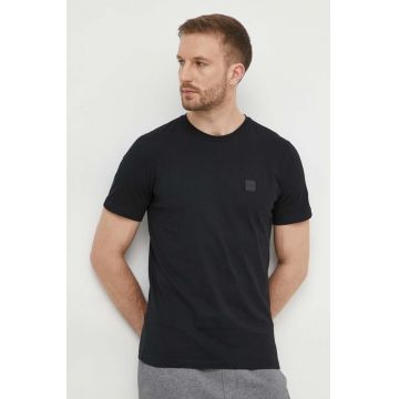 Boss Orange tricou din bumbac barbati, culoarea negru, melanj