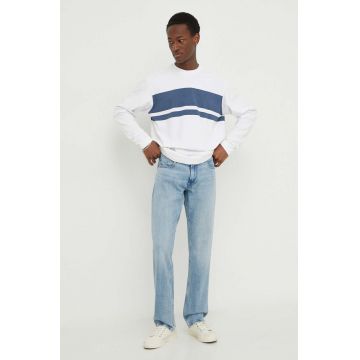 G-Star Raw longsleeve din bumbac culoarea alb, modelator