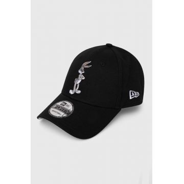 New Era șapcă de baseball din bumbac culoarea negru, cu imprimeu, BUGS BUNNY