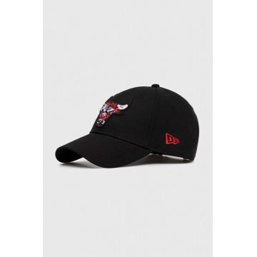 New Era șapcă de baseball din bumbac culoarea negru, cu imprimeu, CHICAGO BULLS