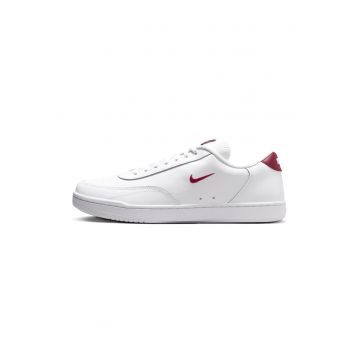 Pantofi sport din piele si piele ecologica Court - Alb