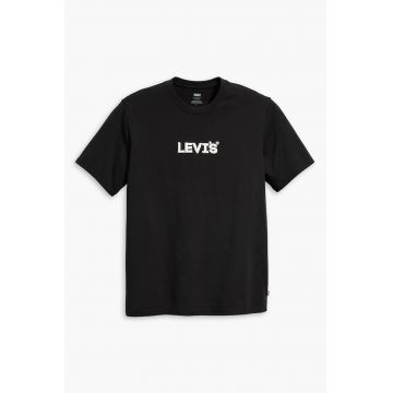 Tricou cu decolteu la baza gatului si imprimeu logo