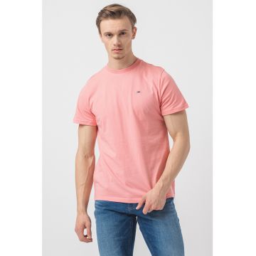 Tricou de bumbac organic cu decolteu la baza gatului