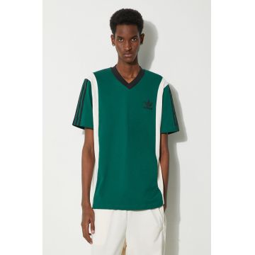 adidas Originals tricou bărbați, culoarea verde, cu imprimeu IS1406