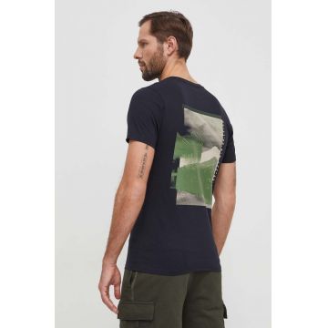 Columbia tricou din bumbac Rapid Ridge barbati, culoarea negru, cu imprimeu, 1934824