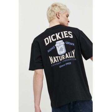 Dickies tricou din bumbac ELLISTON TEE SS barbati, culoarea negru, cu imprimeu, DK0A4YRM