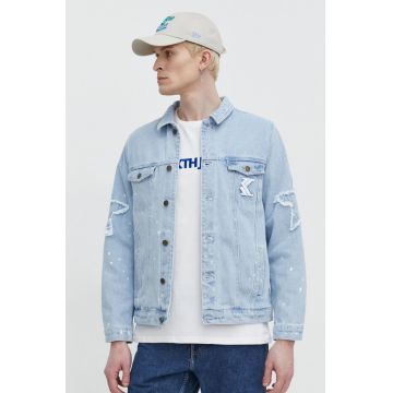 Karl Kani geacă din denim bărbați, de tranziție
