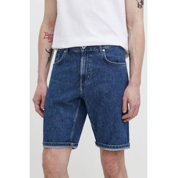 Karl Lagerfeld Jeans pantaloni scurti jeans barbati, culoarea albastru marin