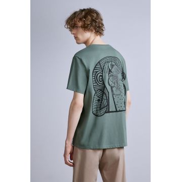 Medicine tricou din bumbac barbati, culoarea verde, cu imprimeu