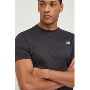 New Balance tricou de antrenament Athletics culoarea negru, neted