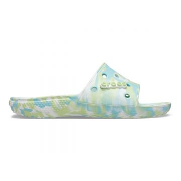 Papuci Classic Crocs Marbled Slide Albastru - Pure Water/Multi