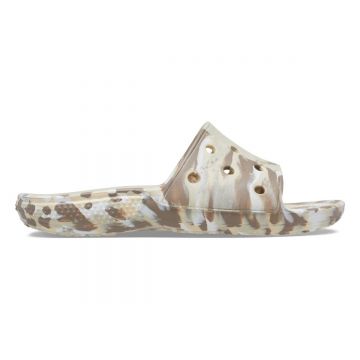 Papuci Classic Crocs Marbled Slide Bej - Bone/Multi