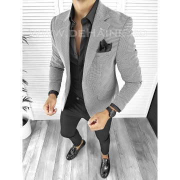 Sacou barbati slim fit gri B8327 25-1.3 Sacou barbati slim fit gri B8327 25-1.3