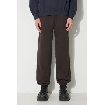 Wood Wood pantaloni de trening din bumbac Cal Joggers culoarea maro, uni, 10275000.2424
