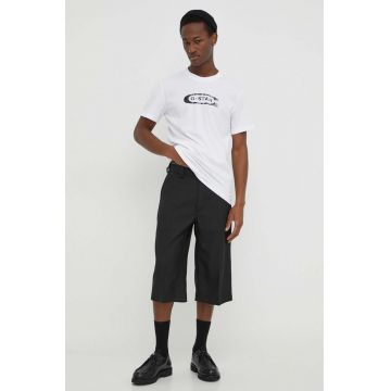 G-Star Raw tricou din bumbac barbati, culoarea alb, cu imprimeu