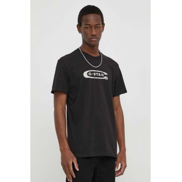 G-Star Raw tricou din bumbac barbati, culoarea negru, cu imprimeu