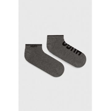 HUGO șosete 2-pack bărbați, culoarea gri 50468102