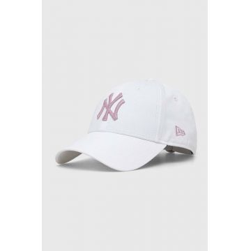 New Era șapcă de baseball din bumbac culoarea alb, cu imprimeu, NEW YORK YANKEES