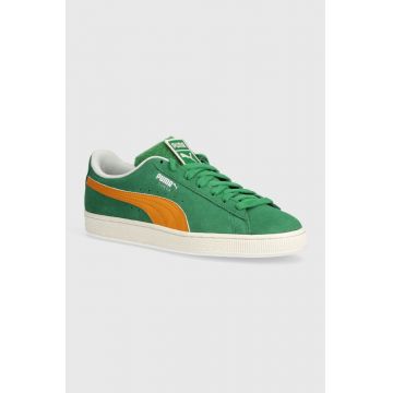 Puma sneakers din piele intoarsă Suede Patch culoarea verde 395388 Puma sneakers din piele intoarsă Suede Patch culoarea verde 395388