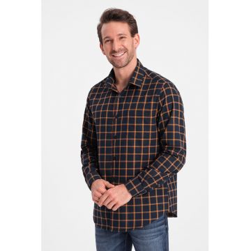 Camasa slim fit in carouri din flanel