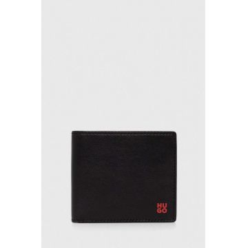 HUGO portofel de piele bărbați, culoarea negru 50516966