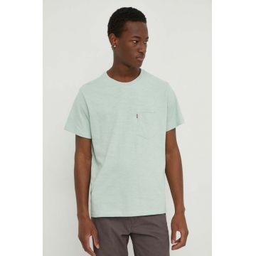 Levi's tricou din bumbac barbati, culoarea verde, modelator