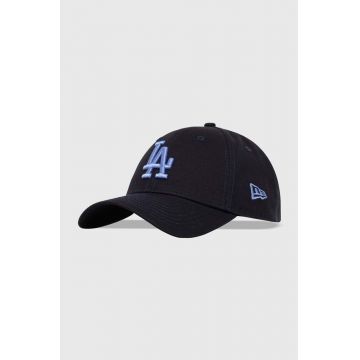 New Era șapcă de baseball din bumbac culoarea albastru marin, cu imprimeu, LOS ANGELES DODGERS