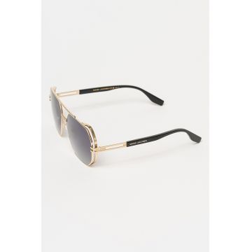 Ochelari de soare aviator cu detalii logo - Auriu/Negru
