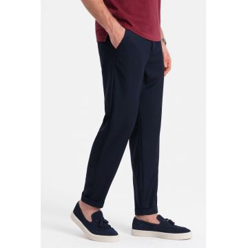 Pantaloni chino cu buzunare oblice - Bleumarin