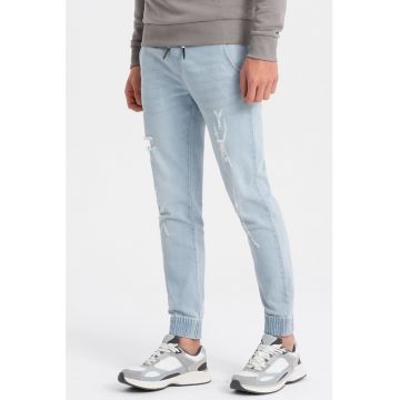 Pantaloni jogger din denin conici