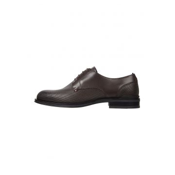 Pantofi derby de piele - Maro
