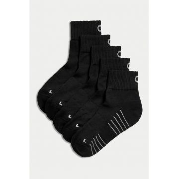 Set de sosete scurte cu amortizare - 5 perechi - Alb/Negru