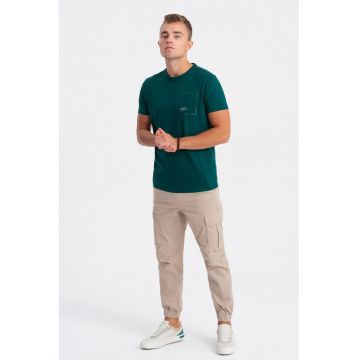 Tricou cu buzunar pe piept - Verde persan
