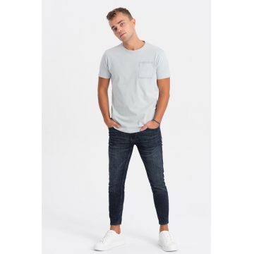 Tricou cu buzunar pe piept - Gri deschis