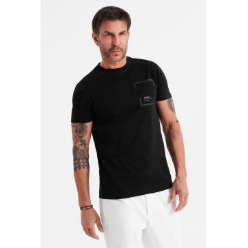 Tricou cu buzunar pe piept - Negru