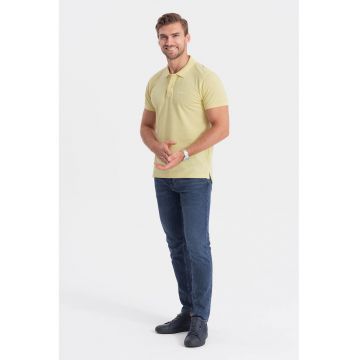 Tricou polo de bumbac - Galben pai