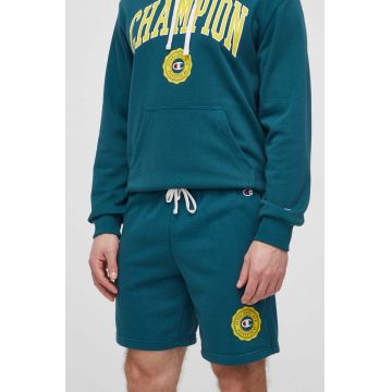Champion pantaloni scurți bărbați, culoarea verde, melanj 219850