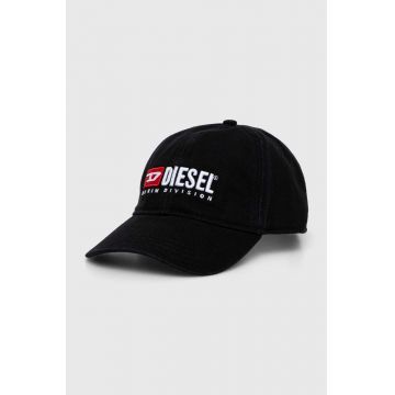 Diesel șapcă de baseball din bumbac culoarea negru, cu imprimeu