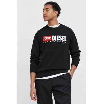 Diesel hanorac de bumbac barbati, culoarea negru, cu imprimeu