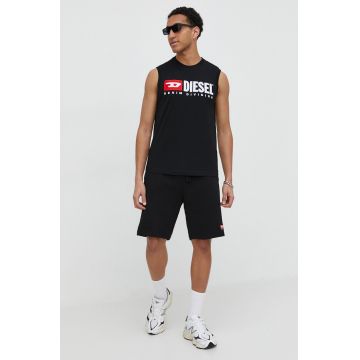 Diesel tricou din bumbac bărbați, culoarea negru A10508.0GRAI