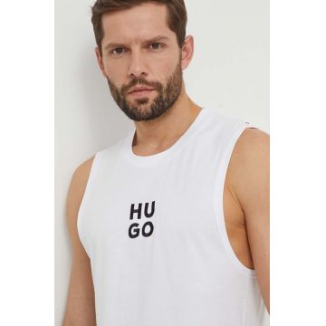 HUGO tricou din bumbac barbati, culoarea alb