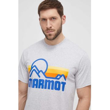 Marmot tricou Coastal barbati, culoarea gri, cu imprimeu