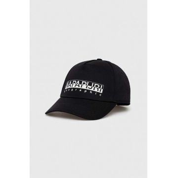 Napapijri șapcă culoarea negru, cu imprimeu NP0A4GAZ0411-NP041