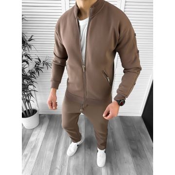 Trening barbati slim fit maro Pantaloni + Hanorac K018 O3-5.2