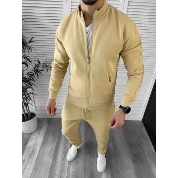 Trening barbati slim fit mustar  Pantaloni + Hanorac K018 K16