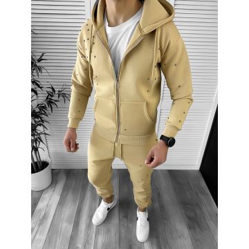 Trening barbati slim fit mustar  Pantaloni + Hanorac K023 54-5